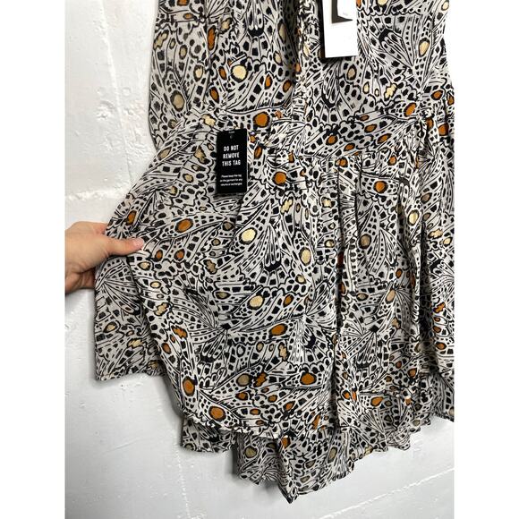 NEW Express X Rachel Zoe Butterfly One Shoulder Dress SIze XS Black White - Picture 5 of 10